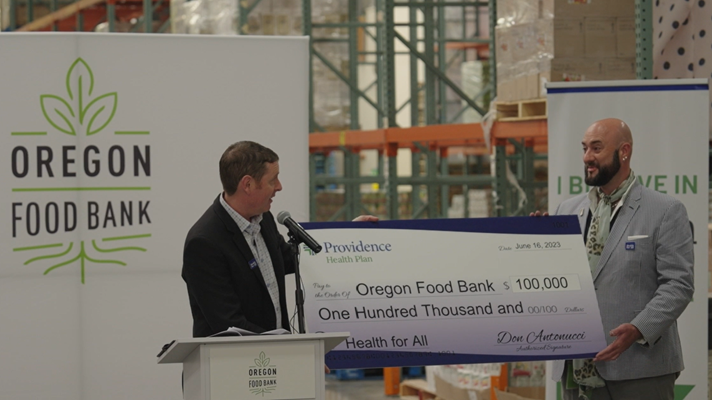 Oregon Food Bank, 기부 수표 수락