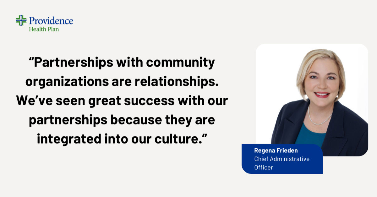 与社区组织的合作关系是人际关系的一种。我们的合作伙伴关系取得了巨大成功，因为我们将合作融入了自身文化之中。
